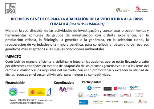 Recursos genéticos para la adaptación de la viticultura a la crisis climática (Red VITIS CLIMADAPT)